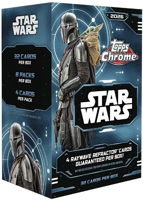 Topps Chrome Star Wars 2026 – Value Blaster Box – 8 boosters x 4 cards