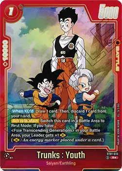 Trunks : Youth (ST01-013) (V.2 – Feature Rare) – Story Booster 01 [Fusion World] – Near Mint – EN
