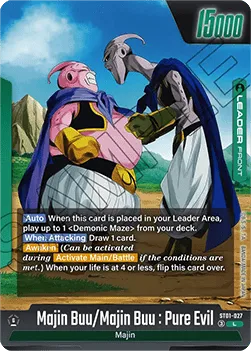 Majin Buu/Majin Buu : Pure Evil // Majin Buu : Evil (ST01-027) (V.1 – Leader) – Story Booster 01 [Fusion World] – Near Mint – EN