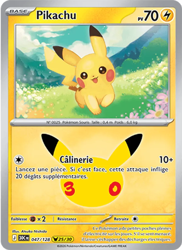 Pikachu [Play Rough] – 30th Celebration (047) – Near Mint – FR