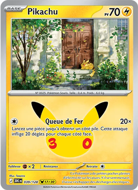 Pikachu [Iron Tail | 30] – 30th Celebration (039) – Near Mint – FR