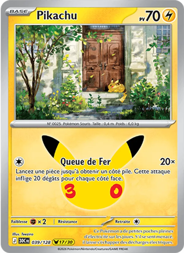 Pikachu [Iron Tail | 30] – 30th Celebration (039) – Near Mint – FR