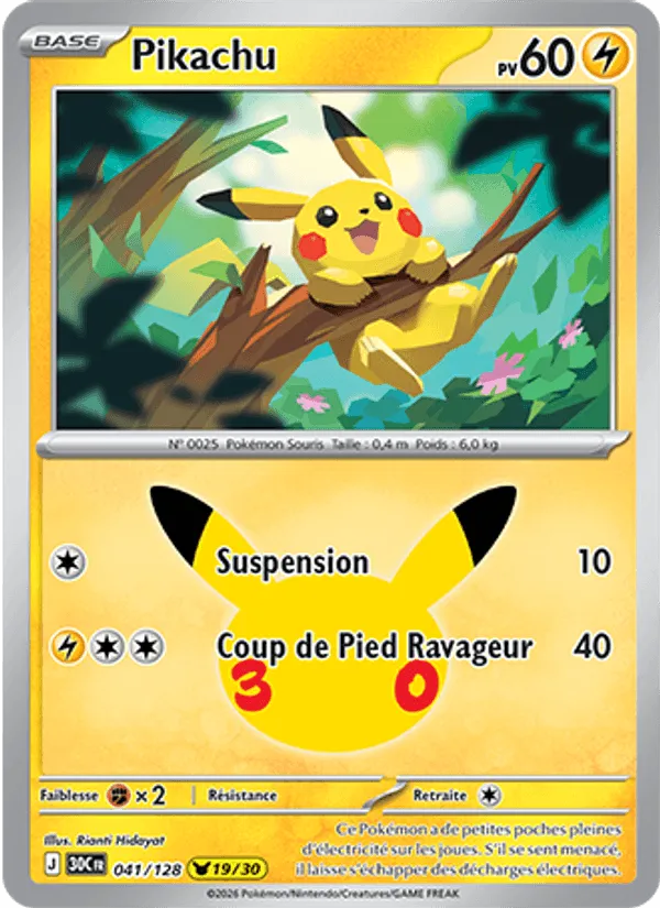 Pikachu – 30th Celebration (041) – Near Mint – FR