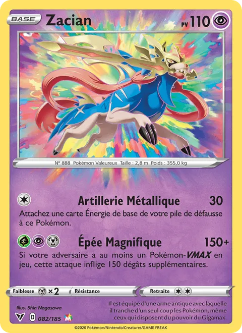 Zacian [Metal Armament | Amazing Sword] – Vivid Voltage (82) – Near Mint – FR