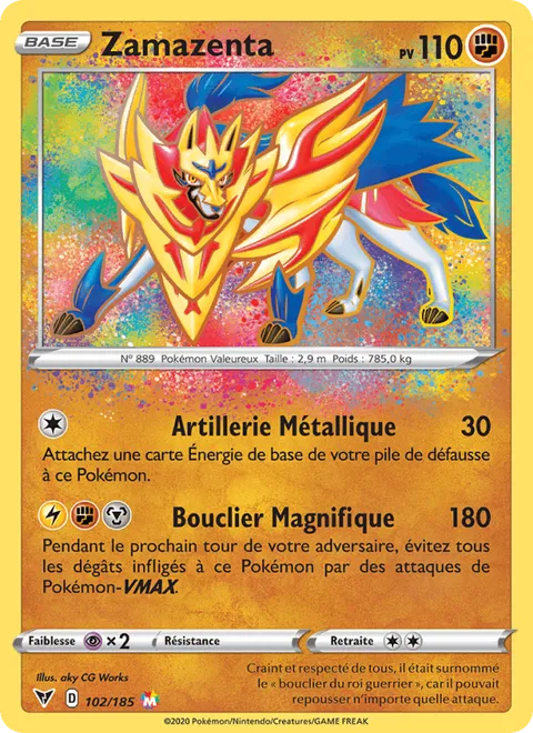 Zamazenta [Metal Armament | Amazing Shield] – Vivid Voltage (102) – Near Mint – FR