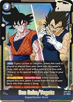 Son Goku/Vegeta (ST01-024) (V.1 – Super Rare) – Story Booster 01 [Fusion World] – Near Mint – EN