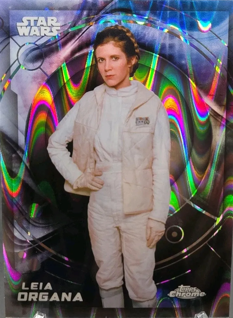 2026 Topps Chrome Star Wars #183 Leia Organa Raywave Refractor – Near Mint