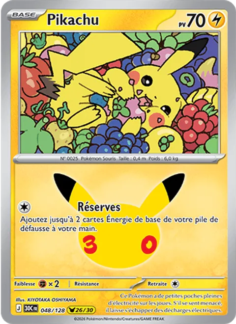 Pikachu [Store Up] – 30th Celebration (048) – Near Mint – FR
